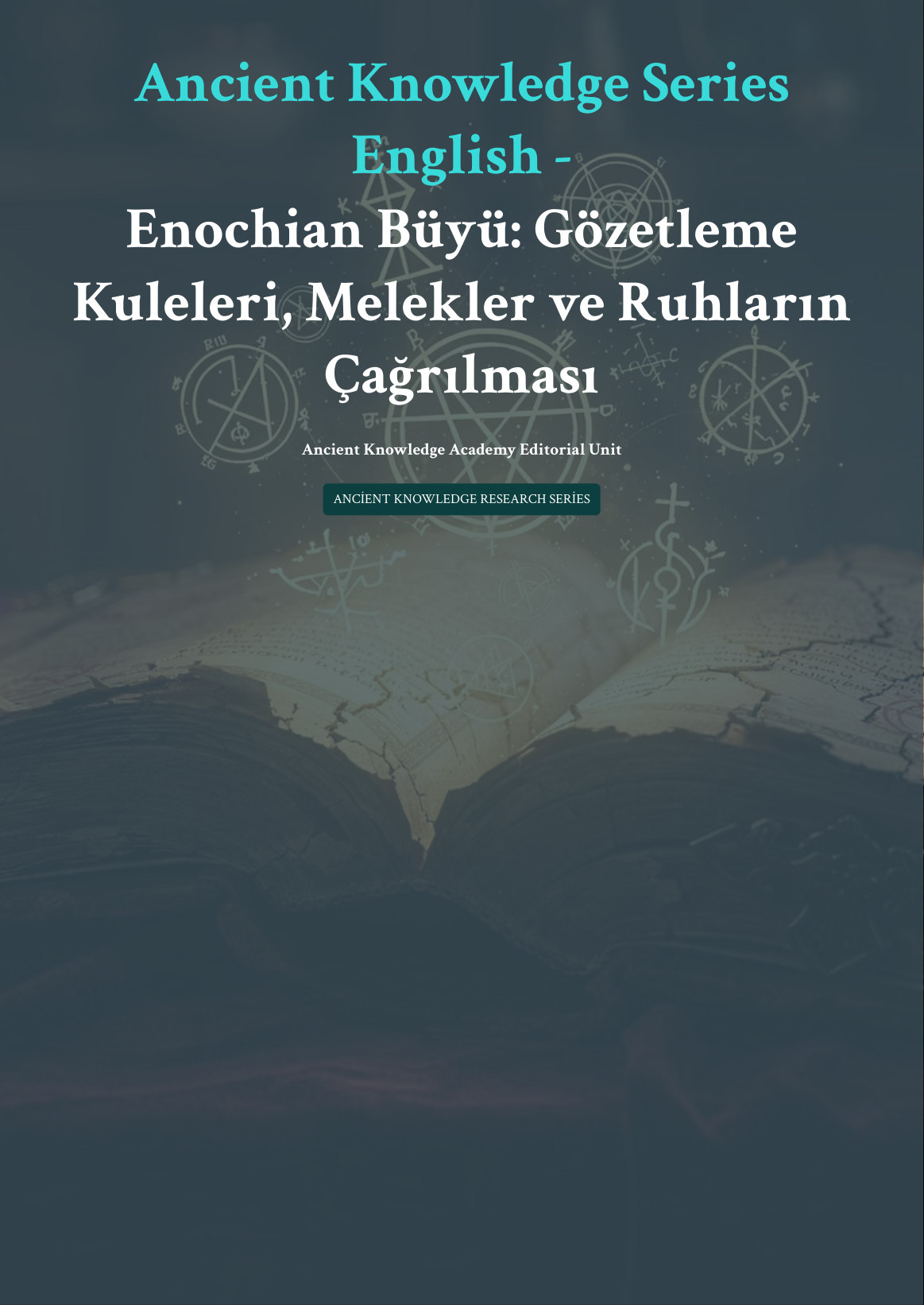 Enochian Büyü: Gözetleme Kuleleri, Melekler ve Ruhların Çağrılması first page thumbnail