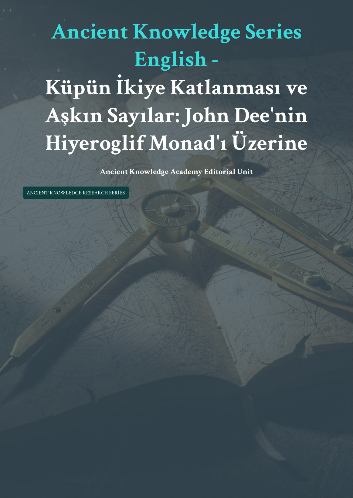 Küpün İkiye Katlanması ve Aşkın Sayılar: John Dee'nin Hiyeroglif Monad'ı Üzerine first page thumbnail